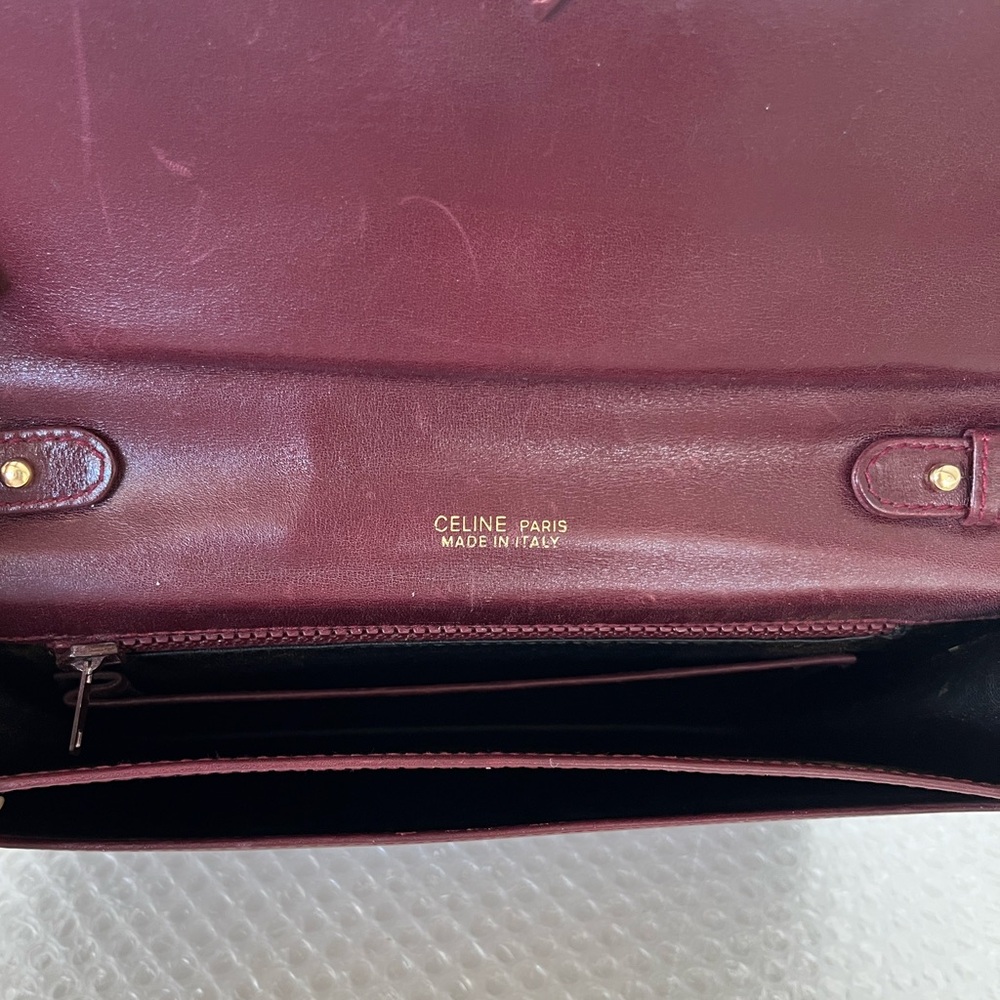 Celine Bordeaux Leather Crossbody Bag - Picture 12 of 15